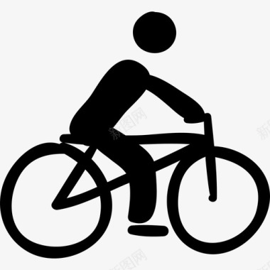 骑自行车的人交通工具手绘交通工具图标图标