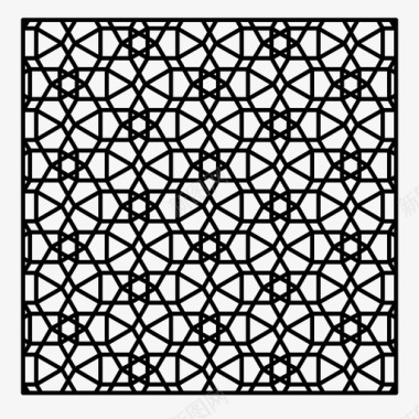 缤纷几何图案阿拉伯瓷砖图标图标