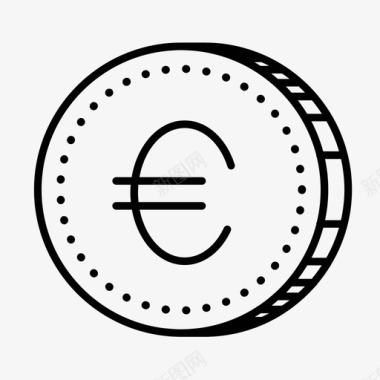 欧元硬币正面货币图标图标