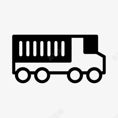 海运集装箱卡车出口杂项iii字形样式图标图标
