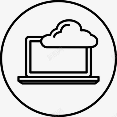 笔记本电脑数据云设备图标图标