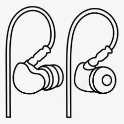 入耳式耳塞耳机入耳式耳机音频图标高清图片