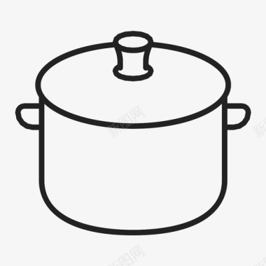 汤锅厨师炊具图标图标
