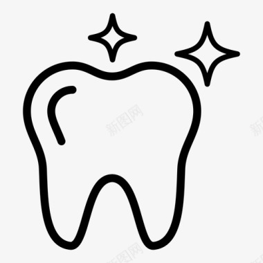 闪亮闪亮牙齿清洁牙齿牙医图标图标
