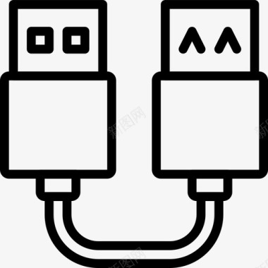 荷兰豆轮廓usb到usb电缆连接器图标图标