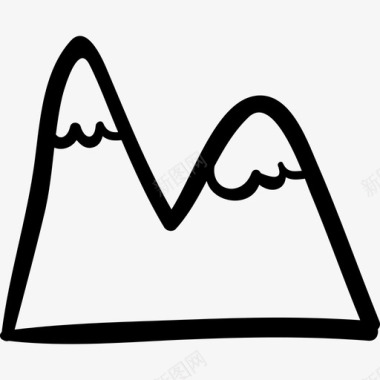 山体手绘轮廓手绘山形手绘细部图标图标