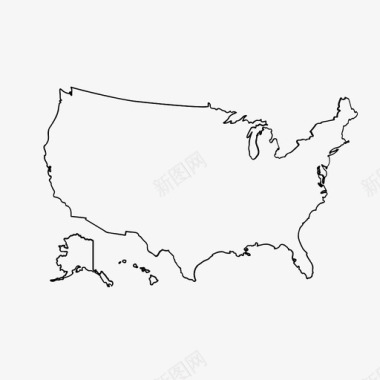 美国地图图标图标