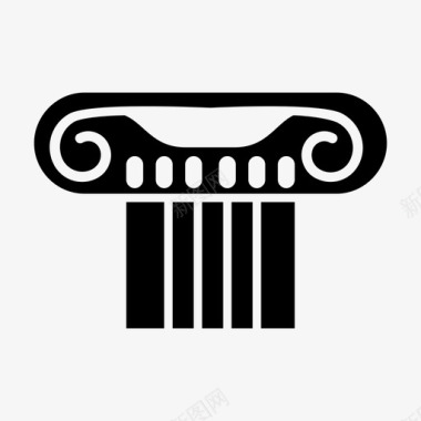 立柱希腊神庙图标图标