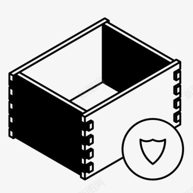 塑料储存盒子玩具盒送货订单安全图标图标