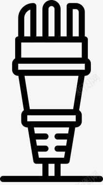 主演的轮廓美国插头电缆连接器图标图标