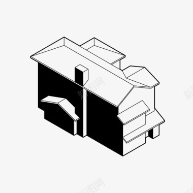 等轴测房屋轴测建筑家庭住宅图标图标