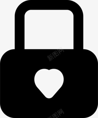 锁定锁定的心生活方式爱图标图标