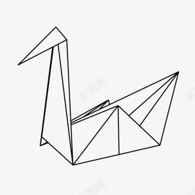 折纸天鹅儿童工艺品图标图标