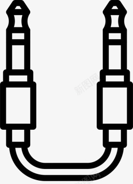 荷兰豆轮廓音频到音频电缆连接器图标图标