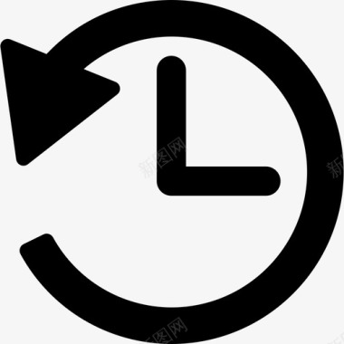 时钟与圆形箭头业务管理用户界面图标图标