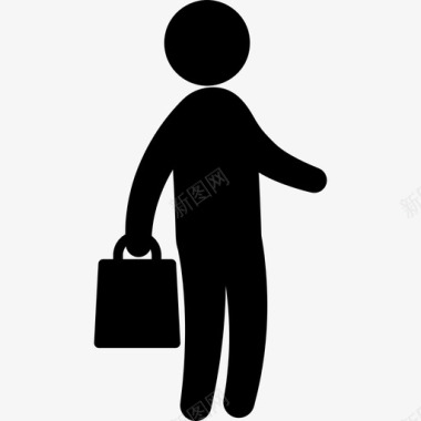 拿着手提包站着的商人人们家人图标图标