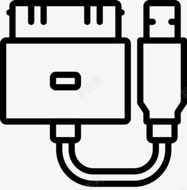 金鸡轮廓usb到usb电缆连接器图标图标