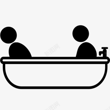 共享浴缸洗澡放松图标图标