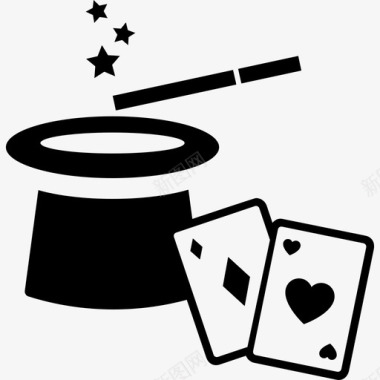 魔术师卡片帽子图标图标