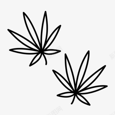 大麻树叶图标图标