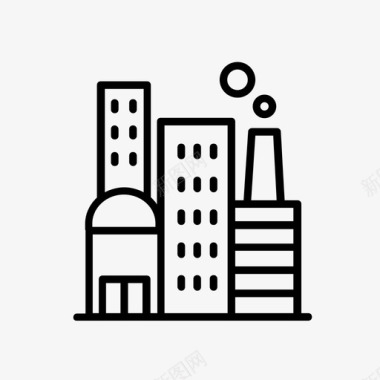 建筑与城市建筑物城市工厂图标图标