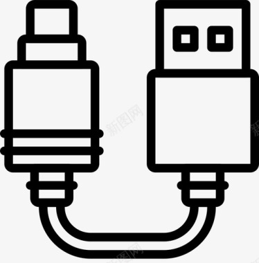 矢量连接器音频到usb电缆连接器图标图标