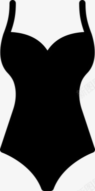 女性服装一件式泳衣服装时尚图标图标