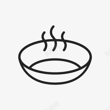 热碗炊具厨房图标图标