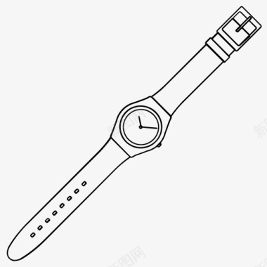 白色手表斯沃琪时间图标图标