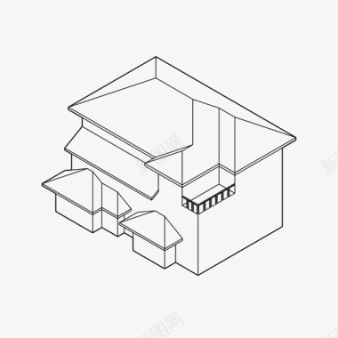 时光之轴房屋轴测建筑家庭住宅图标图标