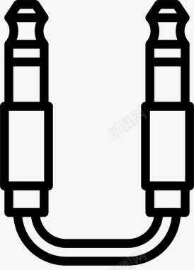 荷兰豆轮廓音频到音频电缆连接器图标图标