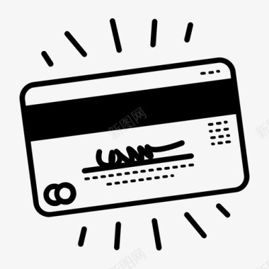 签名信用卡背面信用卡金融图标图标