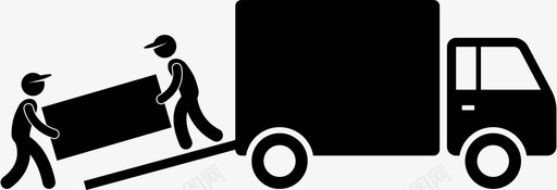 送货员搬运工卡车搬家图标图标
