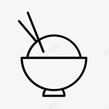 米饭亚洲食品筷子图标图标