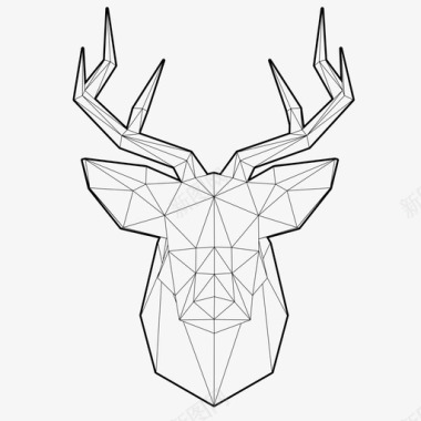 低至七折低聚合鹿动物艺术图标图标
