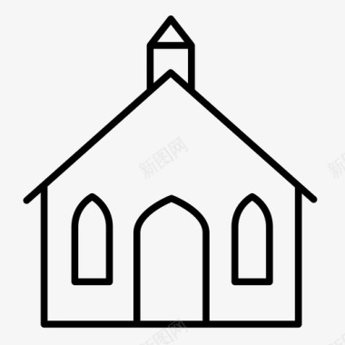 礼拜堂教堂宗教图标图标