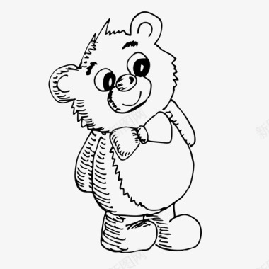 泰迪熊婴儿手绘图标图标