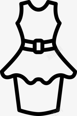 女性服装办公室礼服服装时尚图标图标