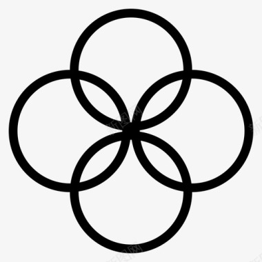 四个圆排列花图标图标