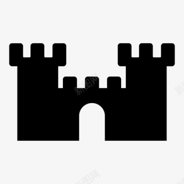 城堡古代建筑图标图标