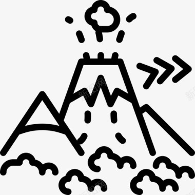 岛火山风景自然图标图标