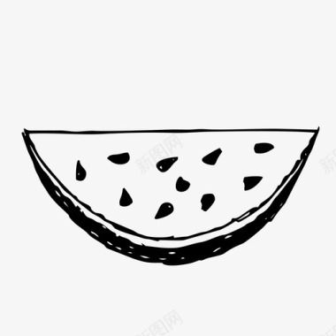 黑白网格背景素材图片西瓜食物水果图标图标