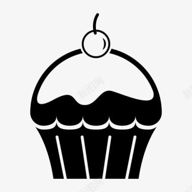 彩绘面包纸杯蛋糕面包店巧克力图标图标