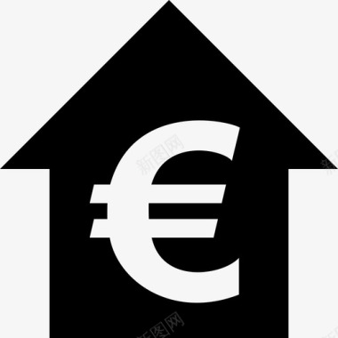 上升的欧元箭头汇率图标图标