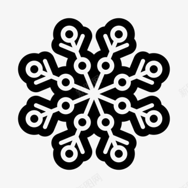 冬天的雪人雪花圣诞节水晶图标图标