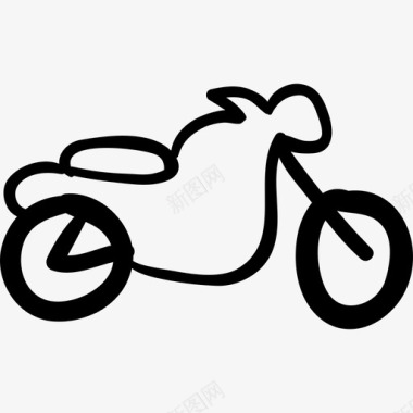 运动型摩托车交通工具手绘交通工具图标图标