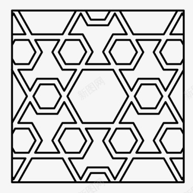 矢量几何素材图案阿拉伯瓷砖图标图标