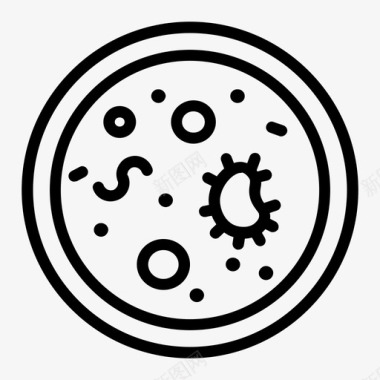 显微镜培养皿细菌微生物图标图标