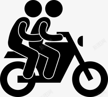 骑大马摩托车手摩托车人图标图标
