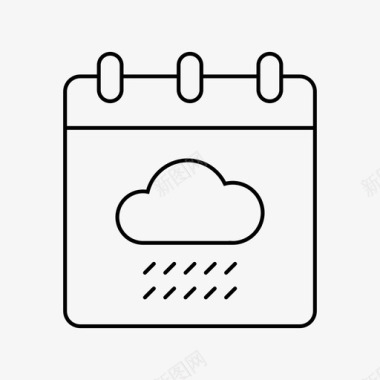天气天气日历日历雨云图标图标